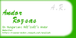 andor rozsas business card